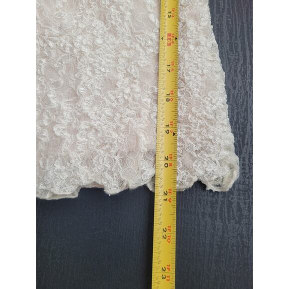 Y2k Boston Proper Babydoll Lace Sweetheart Neck Top Size S Cream Coquette Dainty - Picture 7 of 7